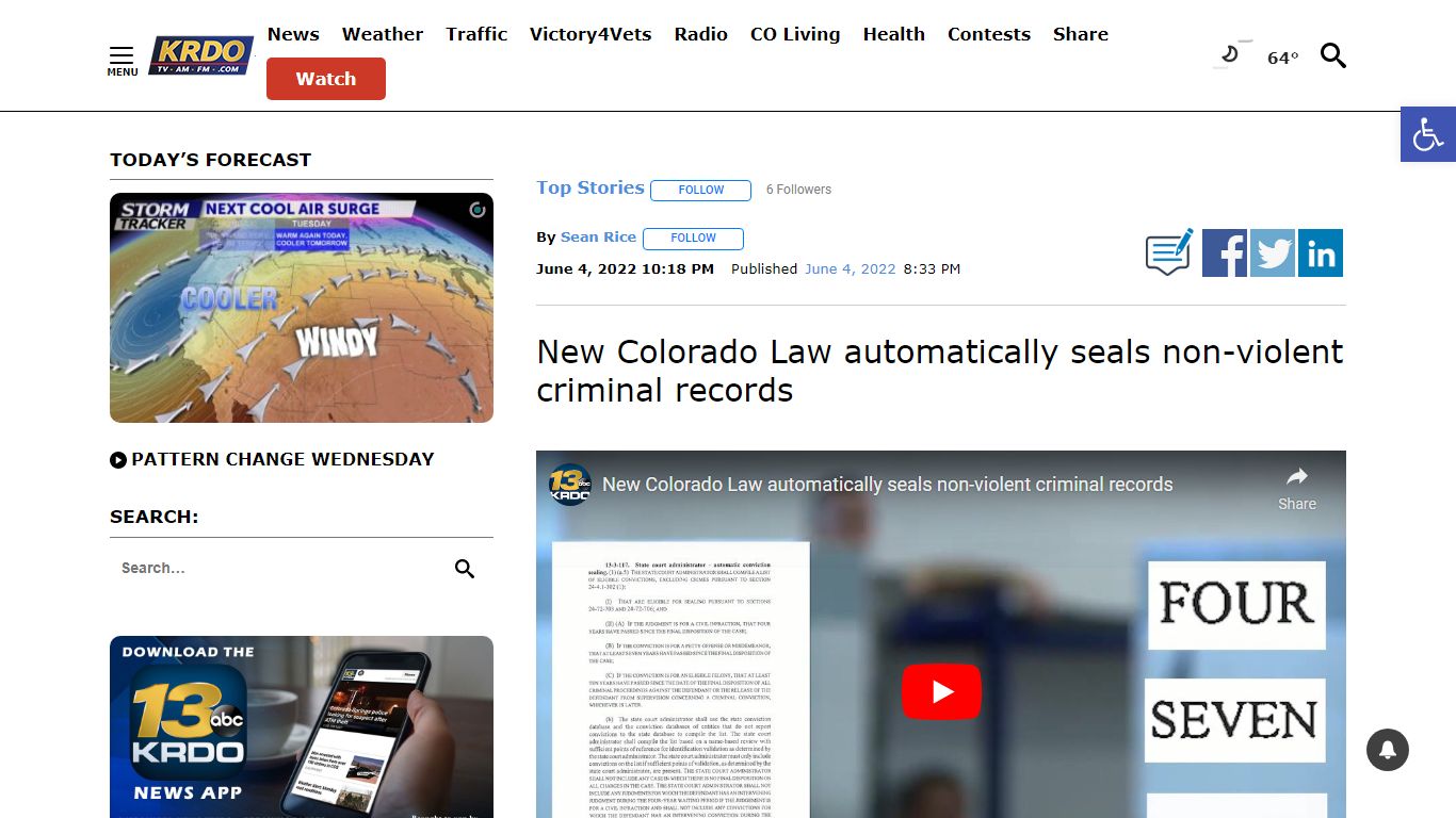 New Colorado Law automatically seals non-violent criminal records